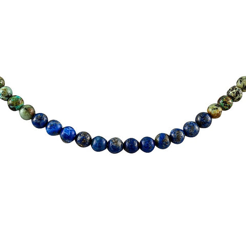 African jasper & Lapis lazuli Mala